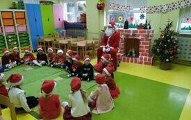 Biedroneczki z Mikołajem.