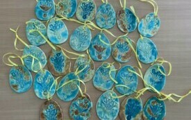 Ceramiczne ozdoby wielkanocne.