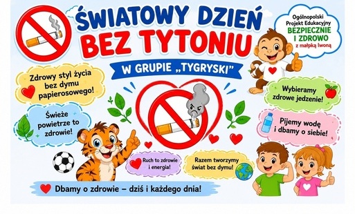 Zdjęcie do Światowy Dzień bez Tytoniu w grupie &bdquo;Tygryski&rdquo;.