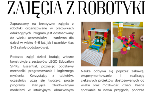 Zdjęcie do Zajęcia z robotyki