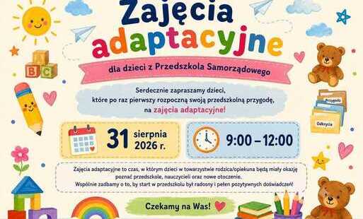 Zdjęcie do Zajęcia adaptacyjne dla dzieci z Przedszkola Samorządowego