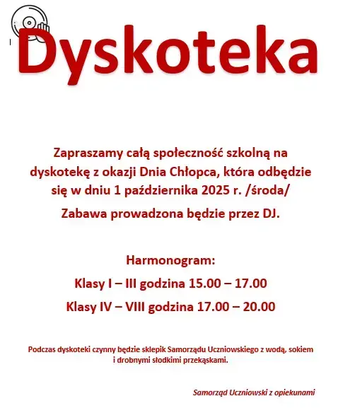 Zdjęcie do Zaproszenie na dyskotekę