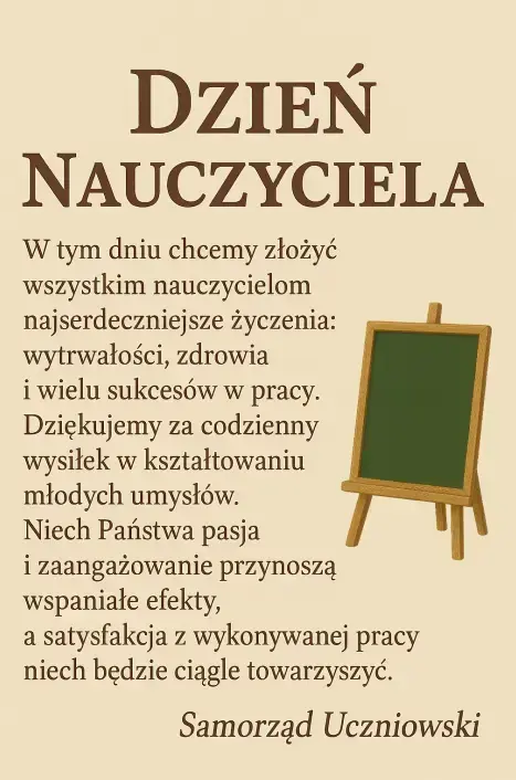 Zdjęcie do Życzenia z okazji Dnia Edukacji Narodowej 