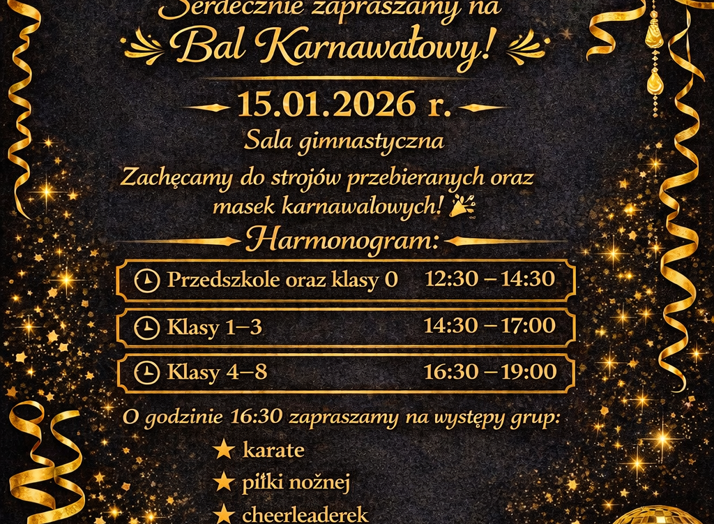 Zdjęcie do Zaproszenie na bal karnawałowy