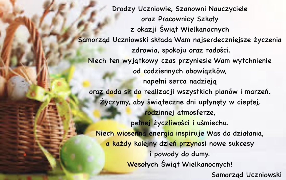 Zdjęcie do Życzenia Wielkanocne od Samorządu Uczniowskiego
