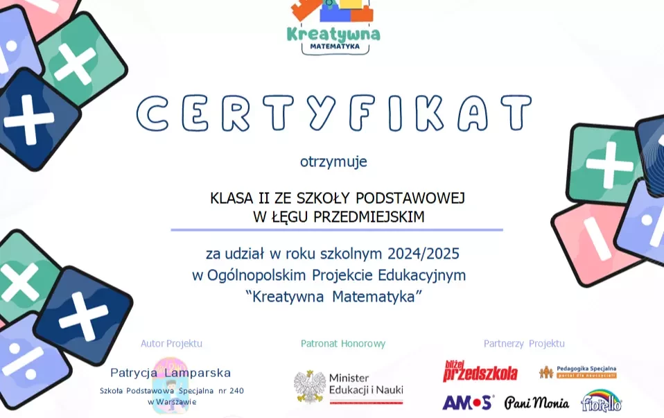 Zdjęcie do Innowacja ,,Kreatywna matematyka&rsquo;&rsquo;