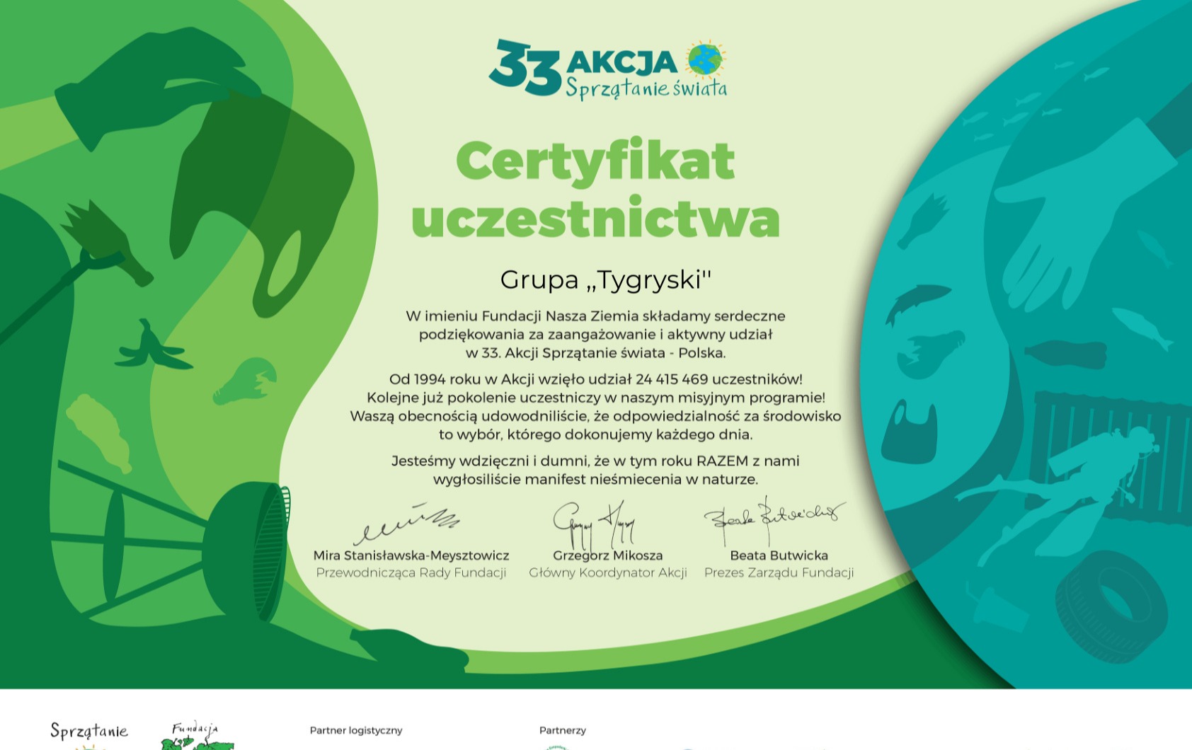 Zdjęcie do Razem dla czystej planety &ndash; udział grupy &bdquo;Tygryski&rdquo; w 33. Akcji Sprzątanie świata